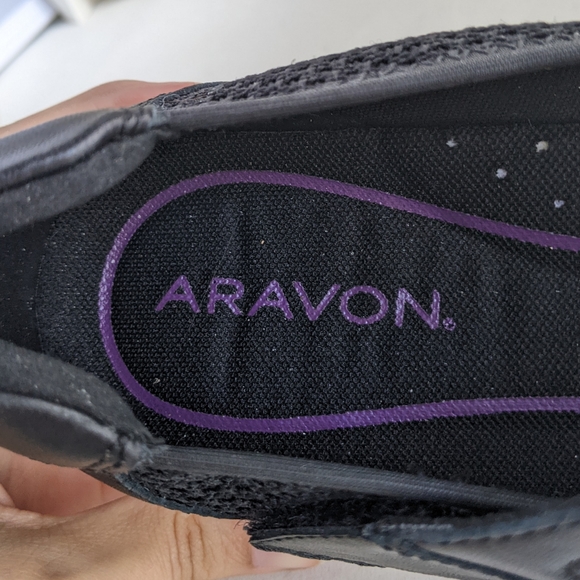 Aravon PC Mary Jane Black Knit Shoe Size 9 - Picture 6 of 9